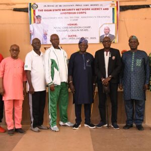 Group Photo Amotekun Commander BRIG GEN AI ADEDIGBA During 2024 recruicment screening